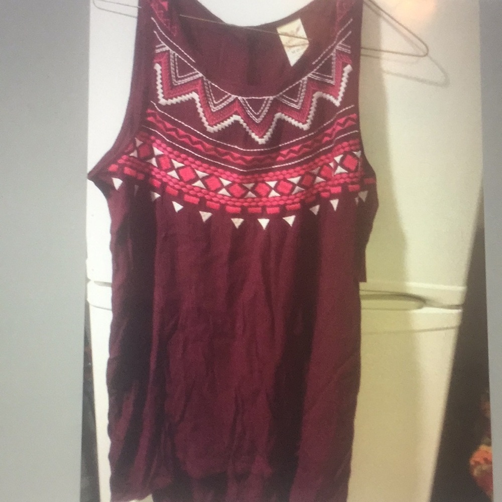 NEW Faded Glory embroidered M 8-10 sleeveless top